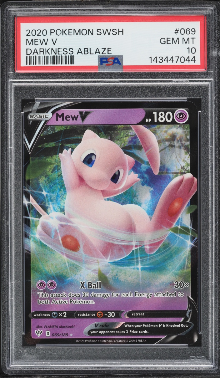 2020 Pokemon Sword & Shield Darkness Ablaze Full Art Mew V #69 PSA 10 GEM MINT