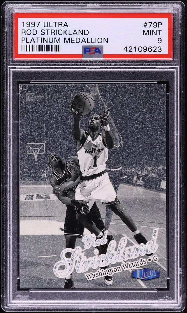 1997 Ultra Platinum Medallion Rod Strickland /100 #79P PSA 9 MINT - Photo 1