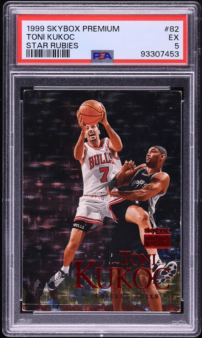 1999 Skybox Premium Star Rubies Toni Kukoc /45 #82 PSA 5 EX - Photo 1