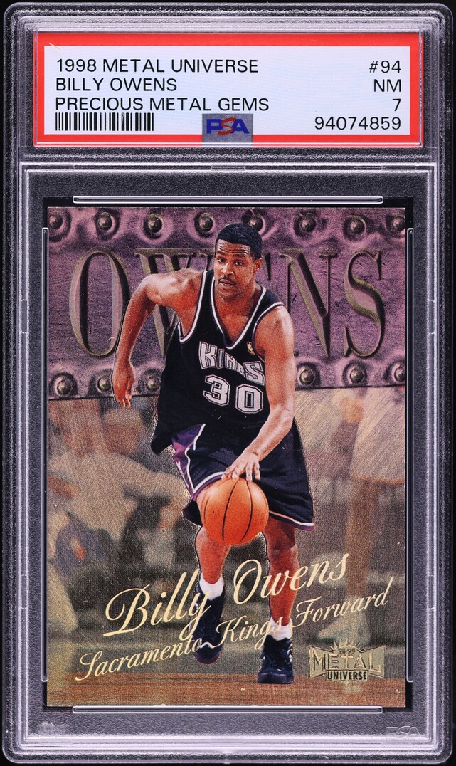 1998 Metal Universe Precious Metal Gems PMG Billy Owens /50 #94 PSA 7 NRMT - Photo 1