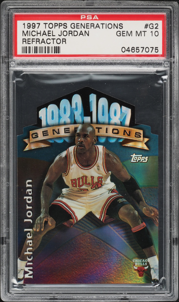 1997 Topps Generations Refractor Die-Cut Michael Jordan #G2 PSA 10 GEM MINT