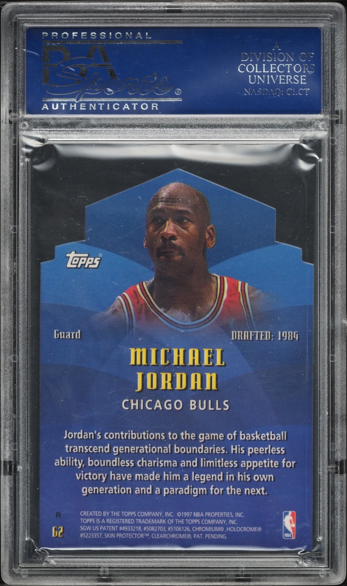 1997 Topps Generations Refractor Die-Cut Michael Jordan #G2 PSA 10 GEM MINT