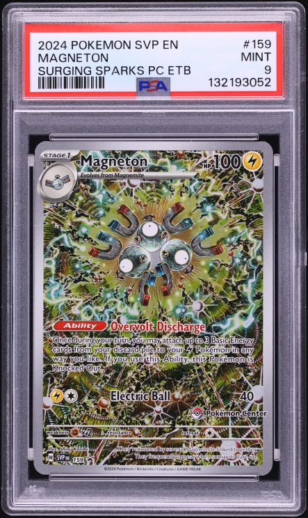 2024 Pokemon Scarlet & Violet Promo Surging Sparks Center ETB Alt Art Magneton #159 PSA 9 MINT