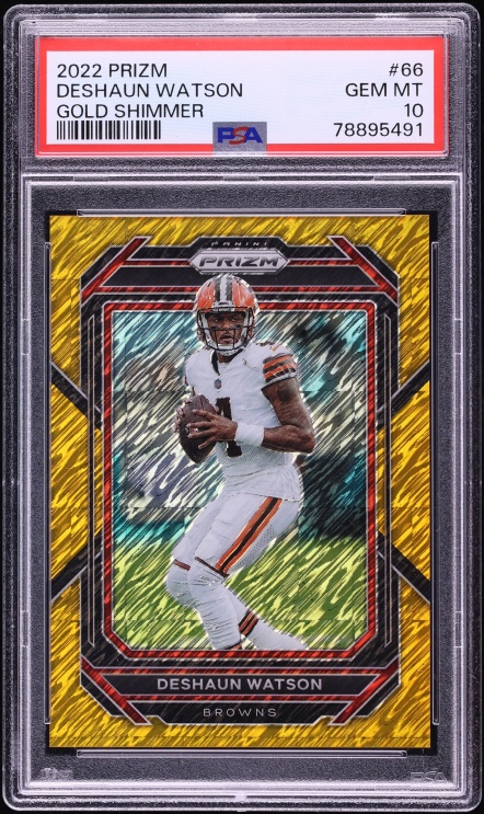 2022 Panini Prizm Gold Shimmer Deshaun Watson /10 #66 PSA 10 GEM MINT