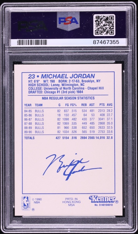 1990 Kenner Starting Lineup Brown Michael Jordan PSA 9 MINT - Photo 2