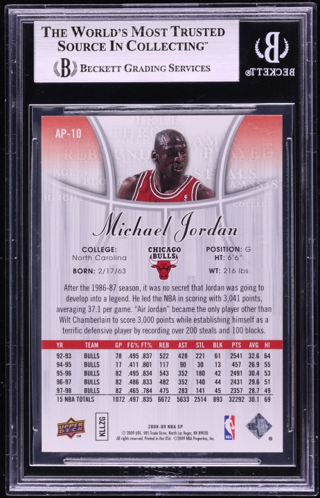 2008 SP Authentic Profiles Michael Jordan #AP-10 BGS 9 MINT - Photo 2