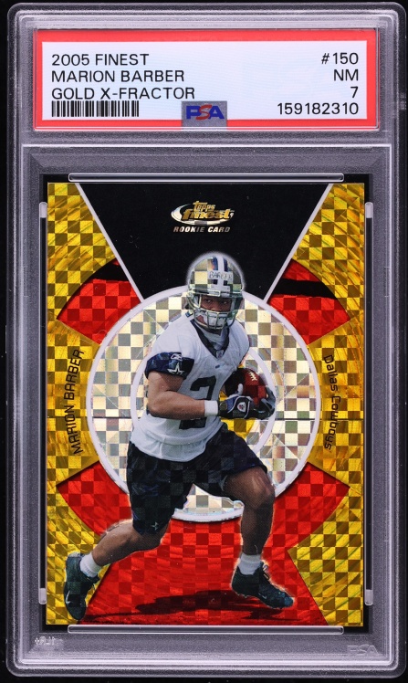 2005 Finest Gold Xfractor Marion Barber ROOKIE 10/10 #150 PSA 7 NRMT