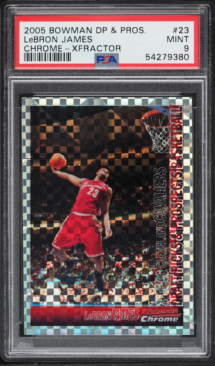 2007 Bowman Chrome Draft Picks & Prospects Xfractor LeBron James /150 #23 PSA 9 MINT