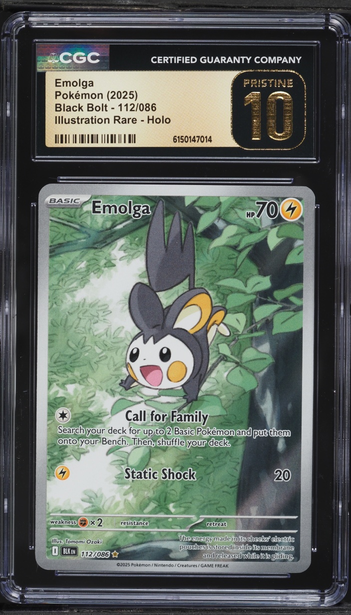 2025 Pokemon Scarlet & Violet Black Bolt IR Emolga #112 CGC 10 PRISTINE
