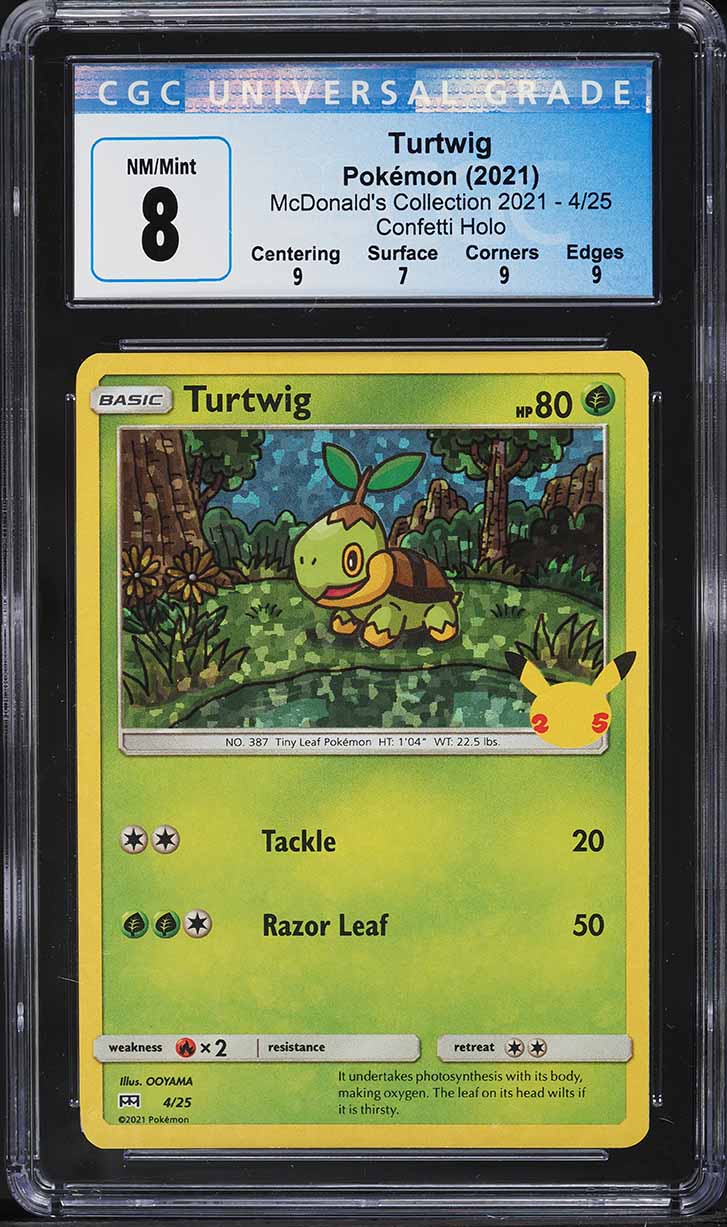 2021 Pokemon Sword & Shield McDonald's Collection Holo Turtwig #4 CGC 8 NM-MT