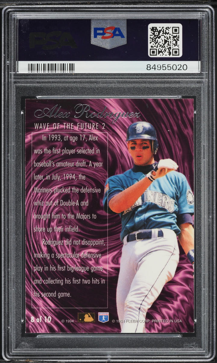 1994 Flair Wave Of The Future 2 Alex Rodriguez ROOKIE #8 PSA 7 NRMT