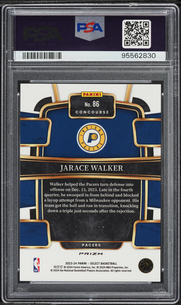 2023 Select Concourse Light Blue Prizm Jarace Walker ROOKIE /299 #86 PSA 10 GEM