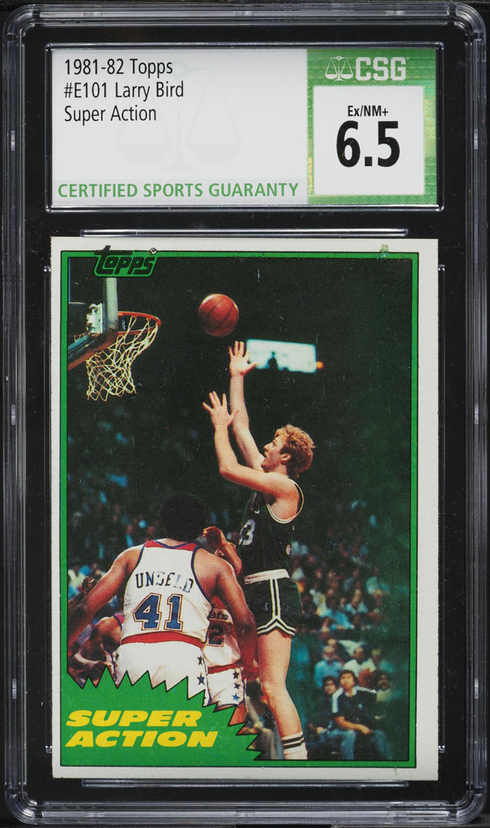 1981 Topps Basketball Larry Bird SUPER ACTION #101 CSG 6.5 EXMT+