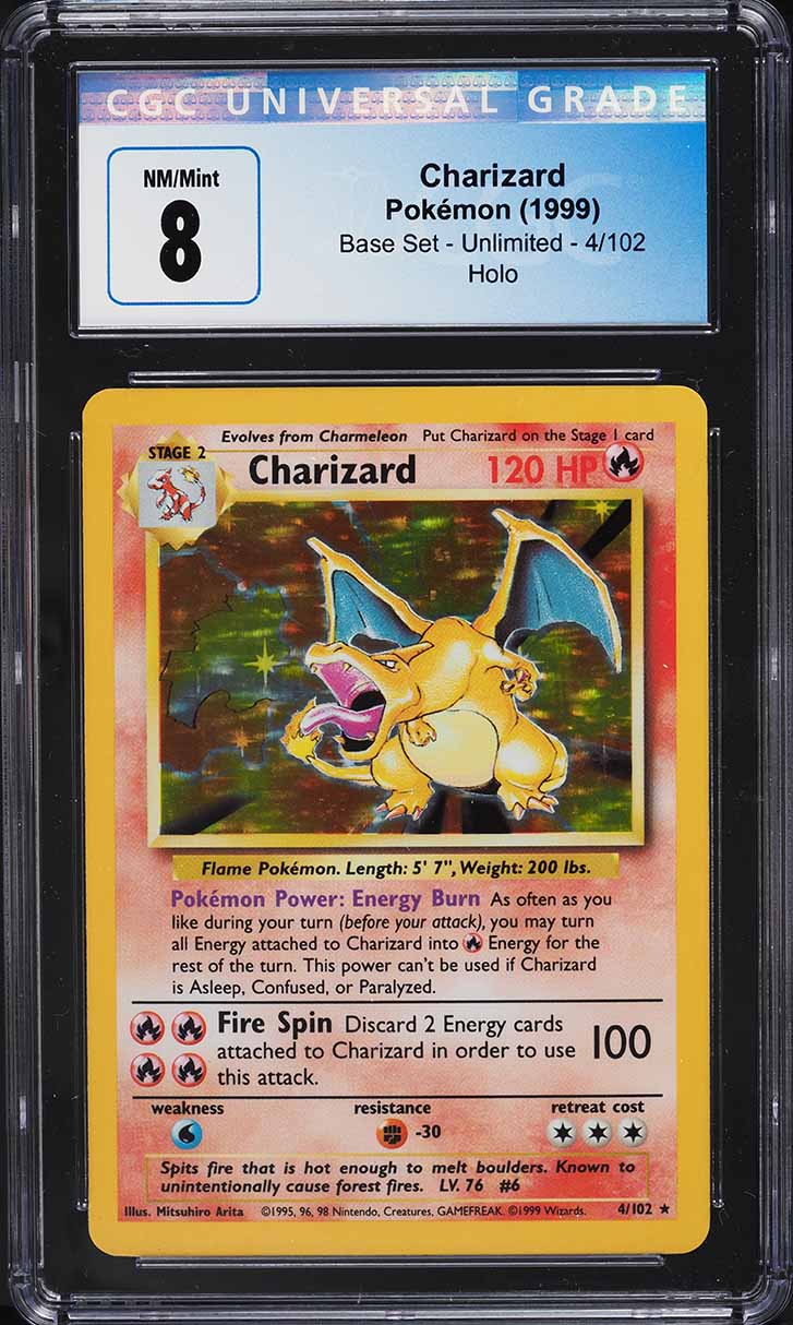 1999 Pokemon Base Set Holo Charizard #4 CGC 8 NM-MT