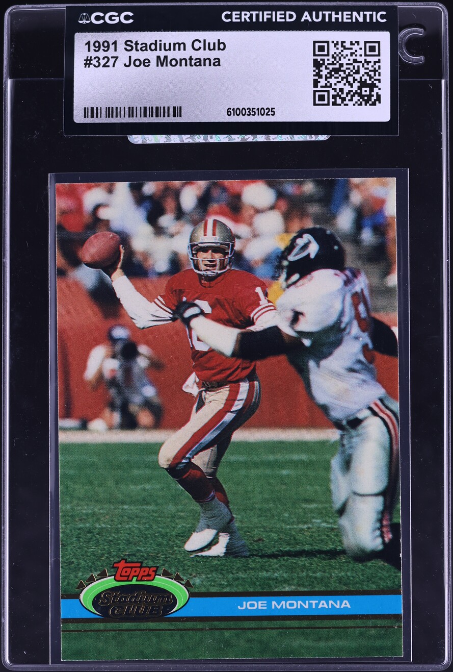 1991 Stadium Club Football Joe Montana #327 CGC AUTH