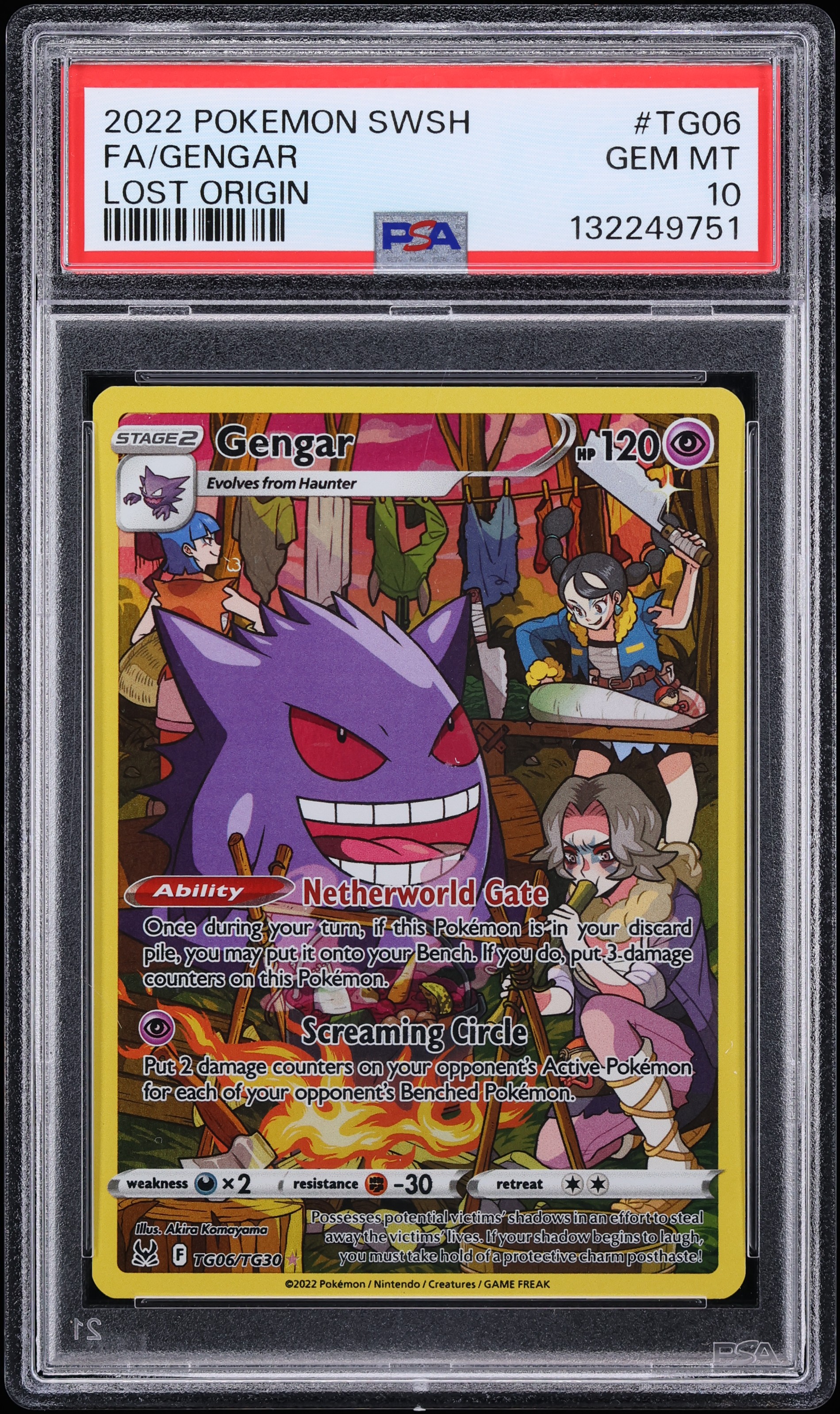2022 Pokemon Sword & Shield Lost Origin Trainer Gallery CHR Gengar #TG06 PSA 10 GEM MINT