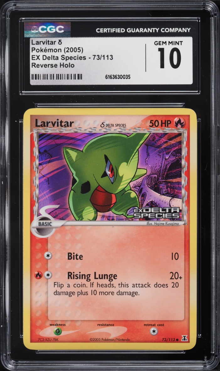 2005 Pokemon EX Delta Species Reverse Holo Larvitar #73 CGC 10 GEM MINT