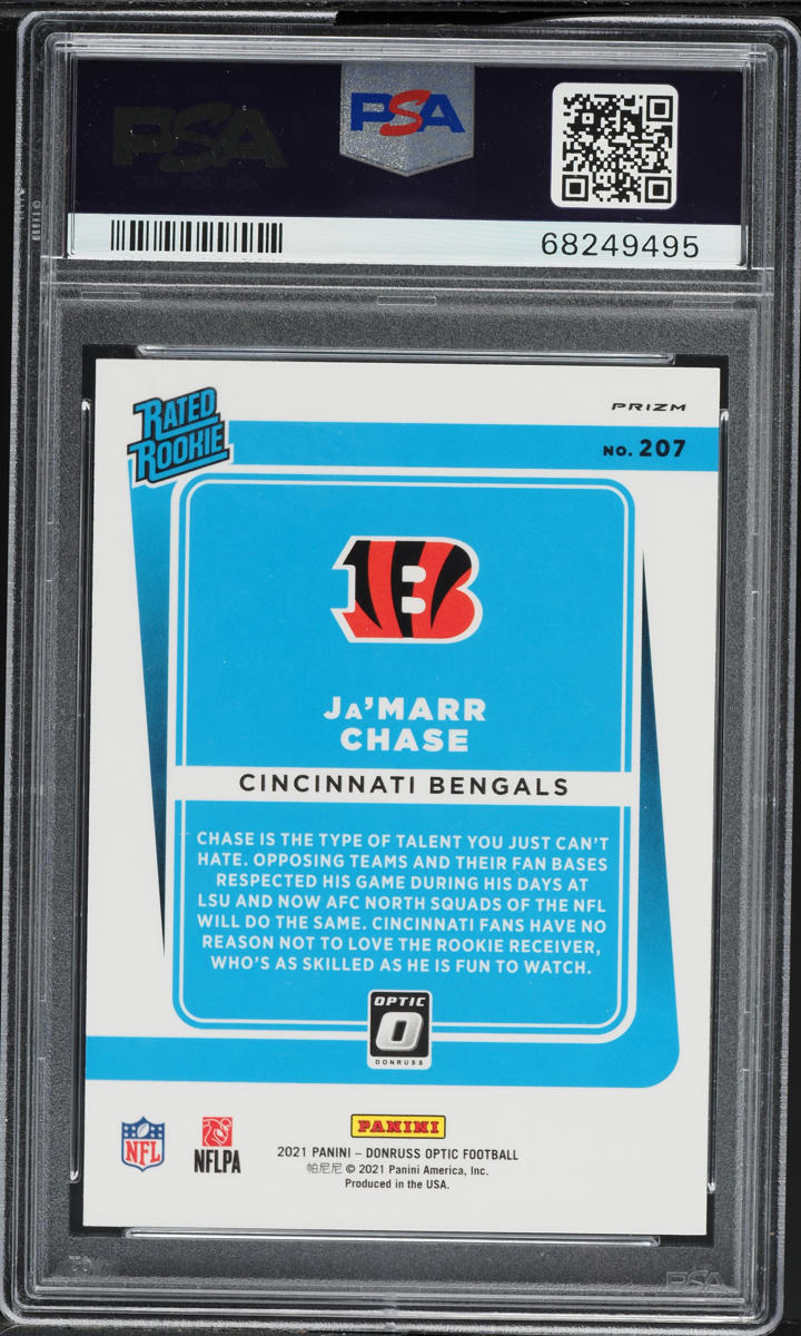 2021 Donruss Optic Green Velocity Ja'Marr Chase ROOKIE #207 PSA 10 GEM MINT