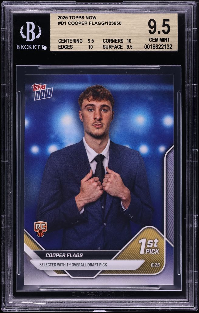 2025 Topps Now Cooper Flagg ROOKIE #D1 BGS 9.5 GEM MINT