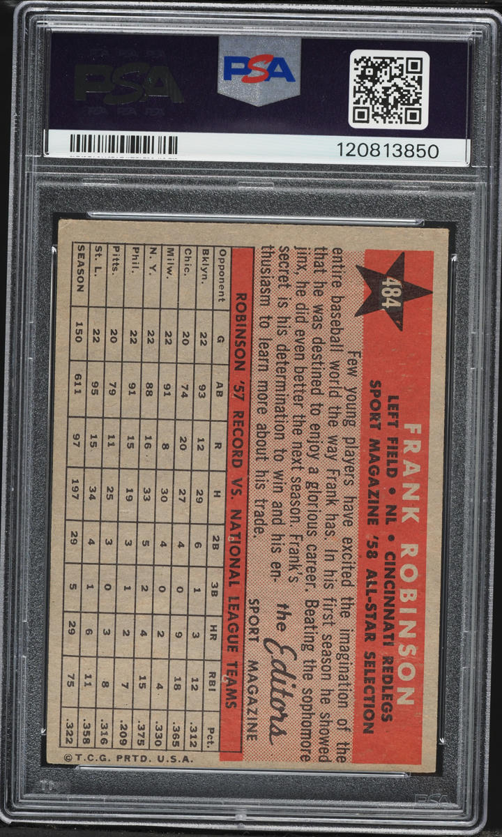 1958 Topps All Star Frank Robinson #484 PSA 3 VG