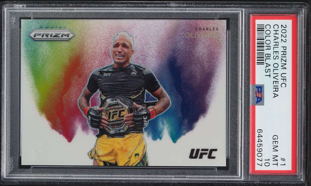 2022 Panini Prizm UFC Color Blast Charles Oliveira #1 PSA 10 GEM MINT