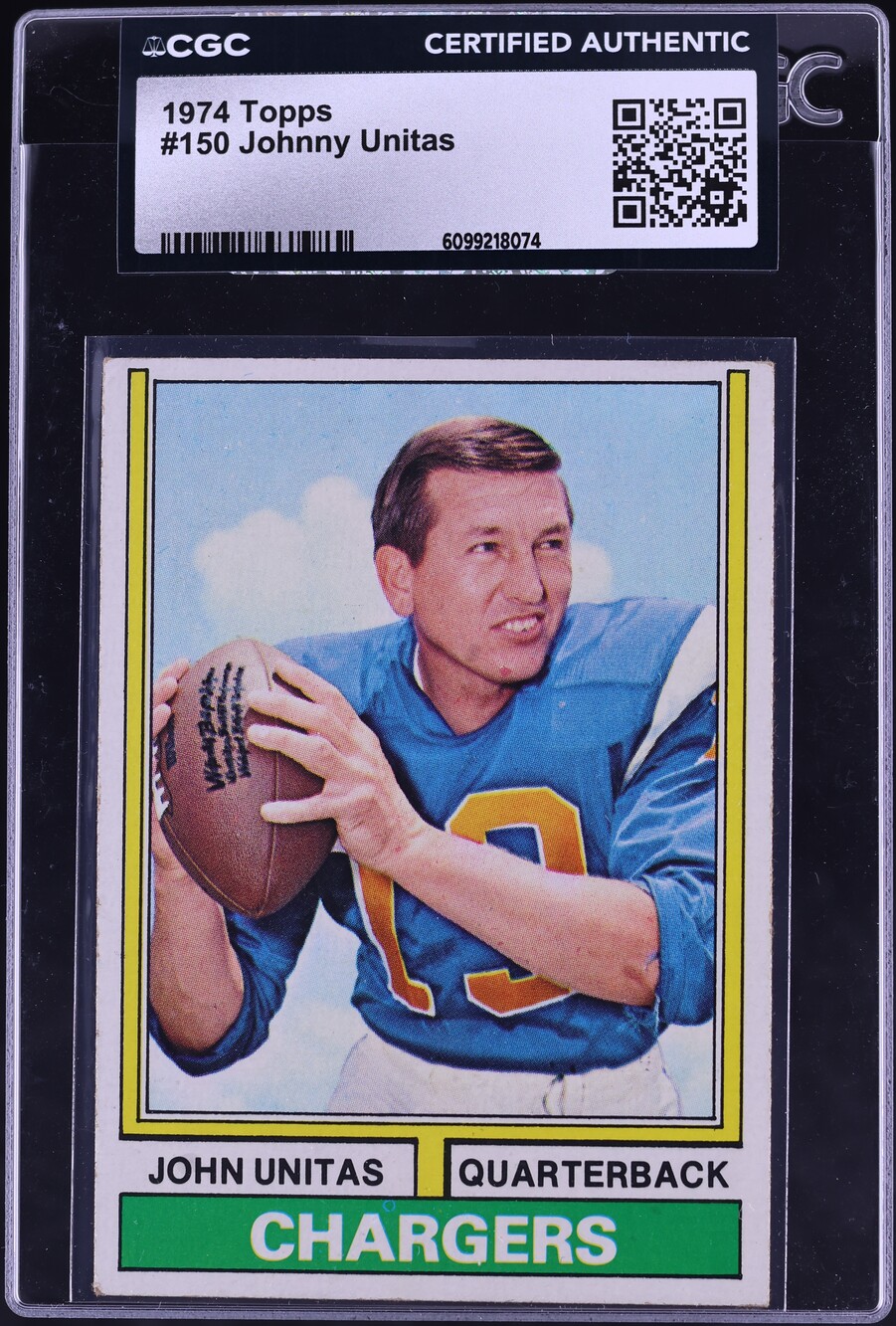 1974 Topps Football Johnny Unitas #150 CGC AUTH