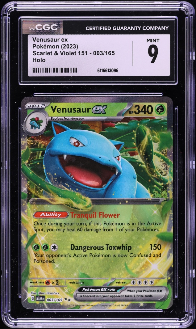 2023 Pokemon Scarlet & Violet 151 Holo Venusaur ex #3 CGC 9 MINT