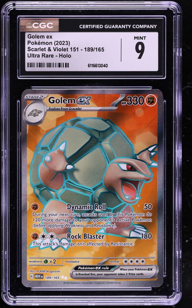 2023 Pokemon Scarlet & Violet 151 Full Art Golem ex #189 CGC 9 MINT