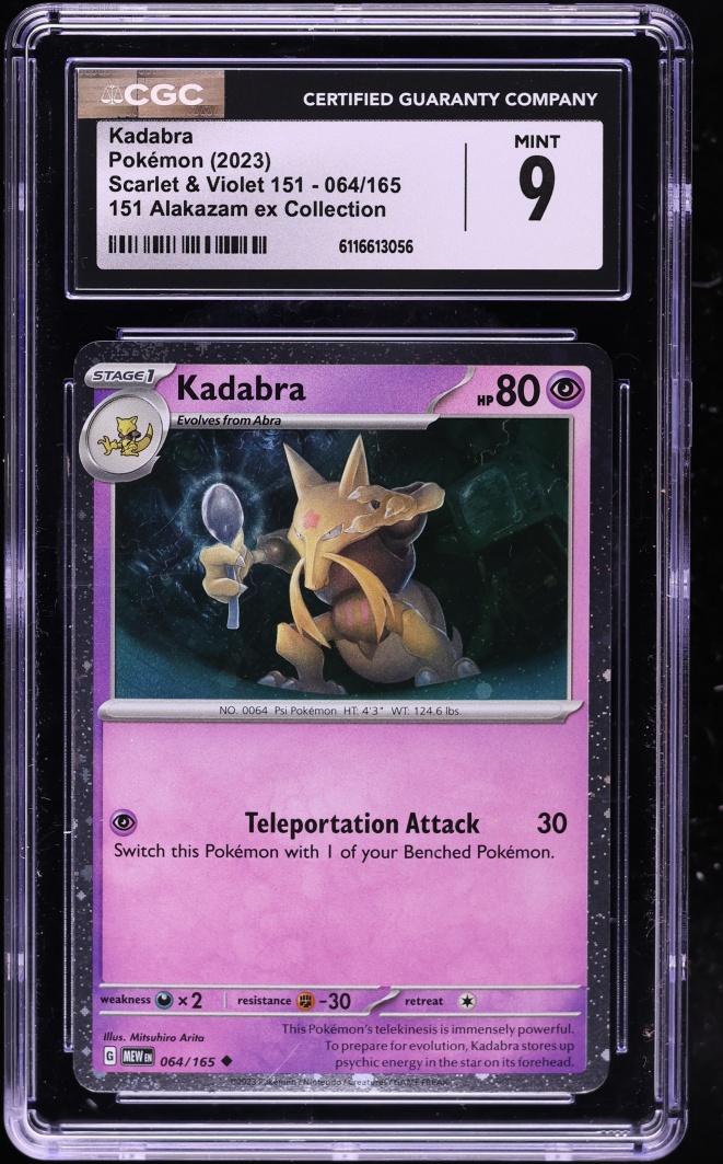 2023 Pokemon Scarlet & Violet 151 Alakazam Ex Collection Kadabra #64 CGC 9 MINT