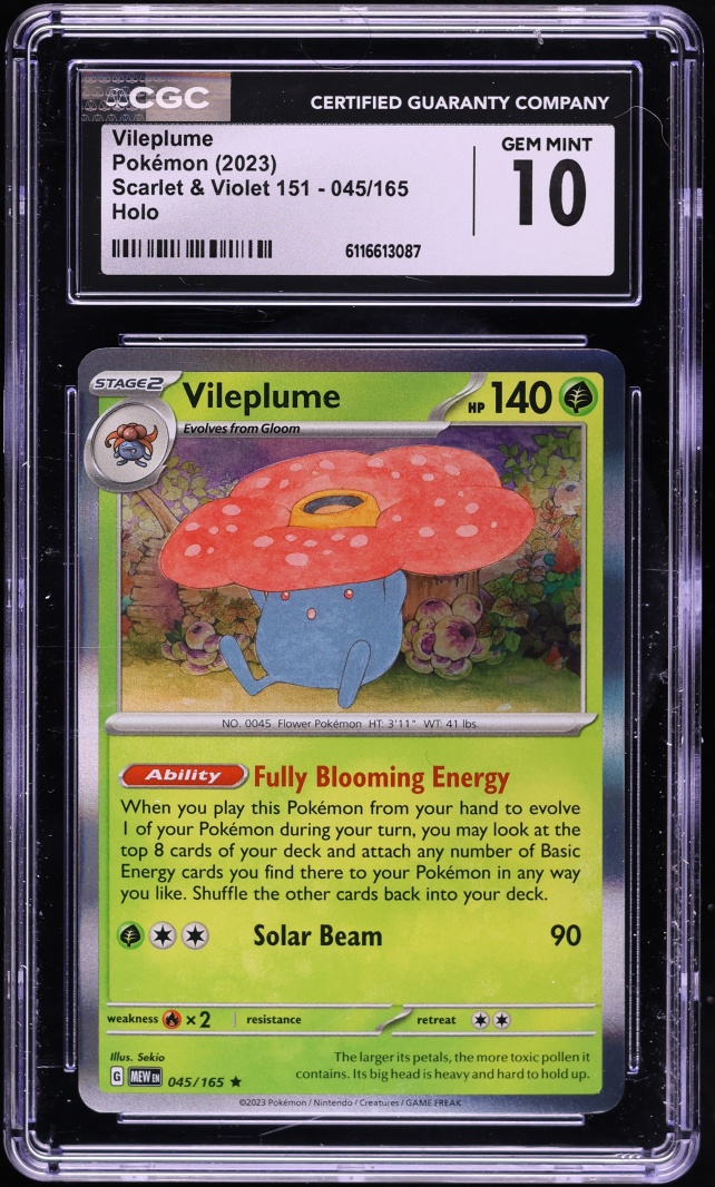 2023 Pokemon Scarlet & Violet 151 Holo Vileplume #45 CGC 10 GEM MINT