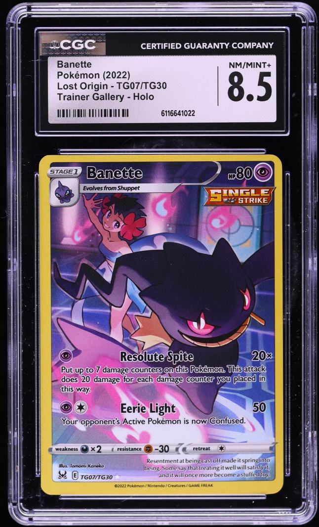 2022 Pokemon Sword & Shield Lost Origin CHR Banette #TG07 CGC 8.5 NM-MT+