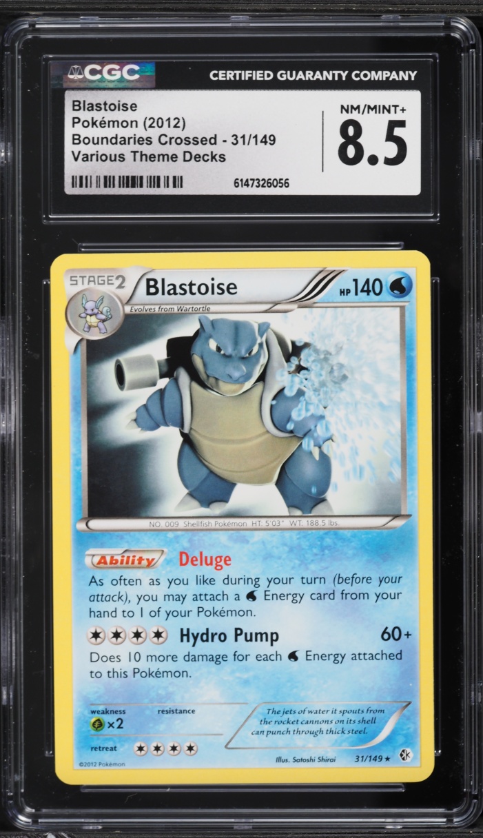 2012 Pokemon Black & White Boundaries Crossed Blastoise #31 CGC 8.5 NM-MT+