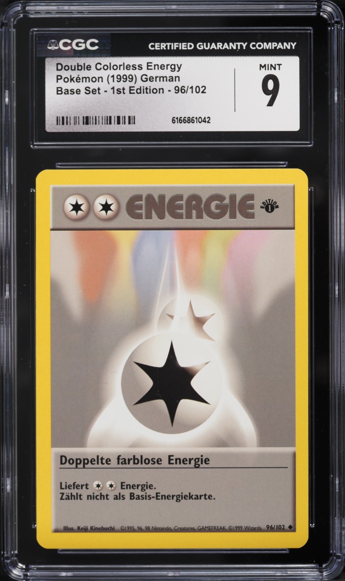 1999 Pokemon German Base Set 1st Edition Double Colorless Energy #96 CGC 9 MINT