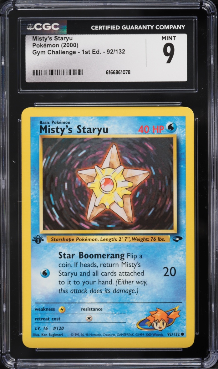 2000 Pokemon Gym Challenge 1st Edition Misty's Staryu #92 CGC 9 MINT