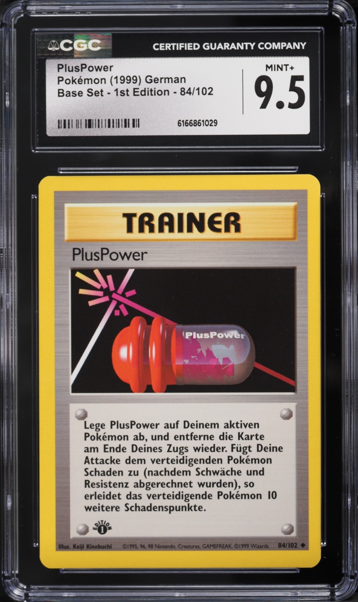 1999 Pokemon German Base Set 1st Edition PlusPower #84 CGC 9.5 MINT+