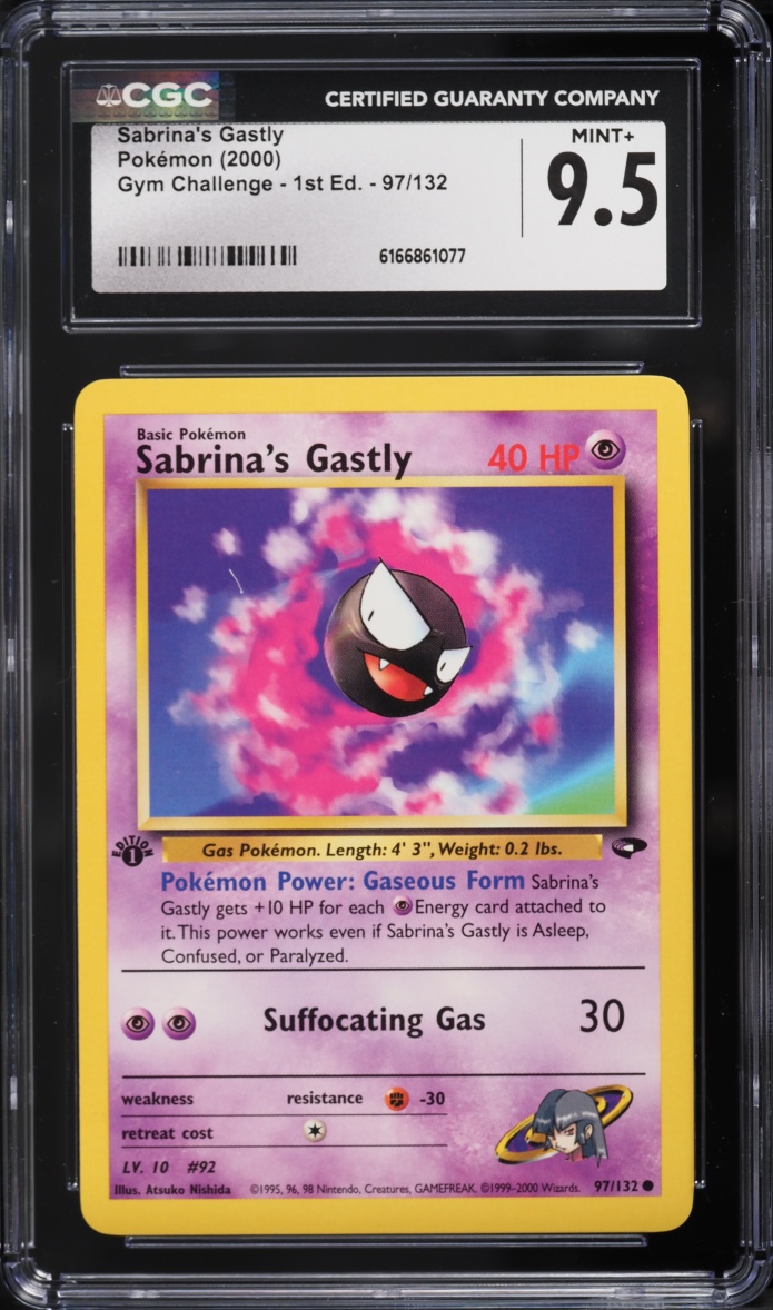 2000 Pokemon Gym Challenge 1st Edition Sabrina's Gastly #97 CGC 9.5 MINT+