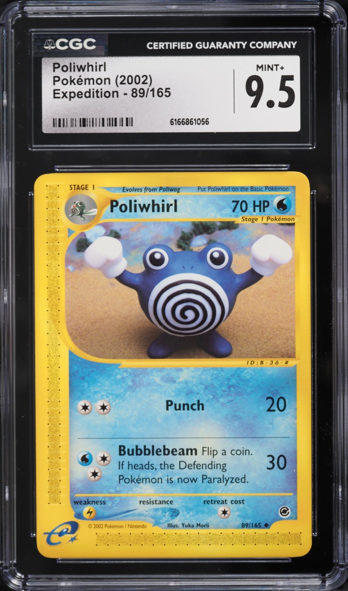 2002 Pokemon Expedition Base Set Poliwhirl #89 CGC 9.5 MINT+