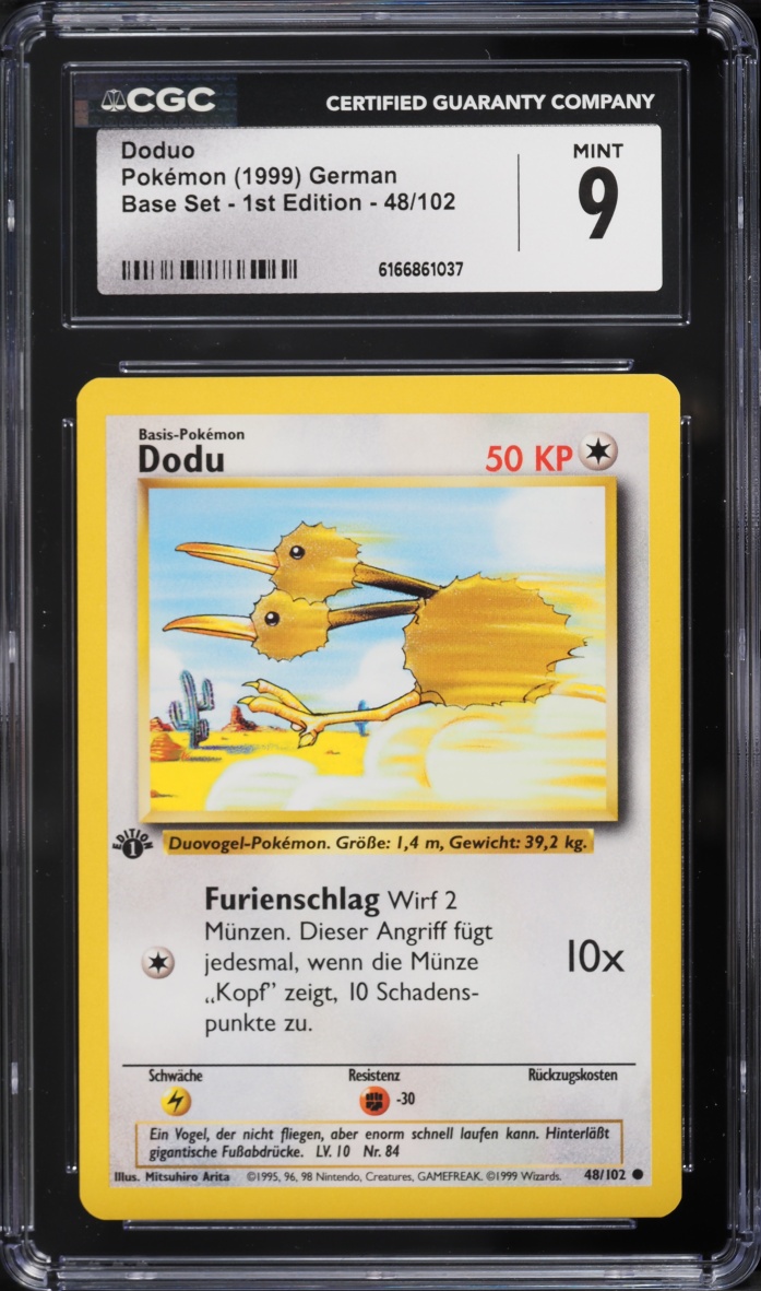 1999 Pokemon German Base Set 1st Edition Doduo #48 CGC 9 MINT