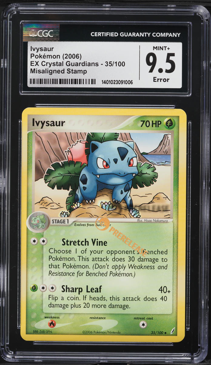 2006 Pokemon EX Crystal Guardians Prerelease Ivysaur #35 CGC 9.5 MINT+ - Main Image