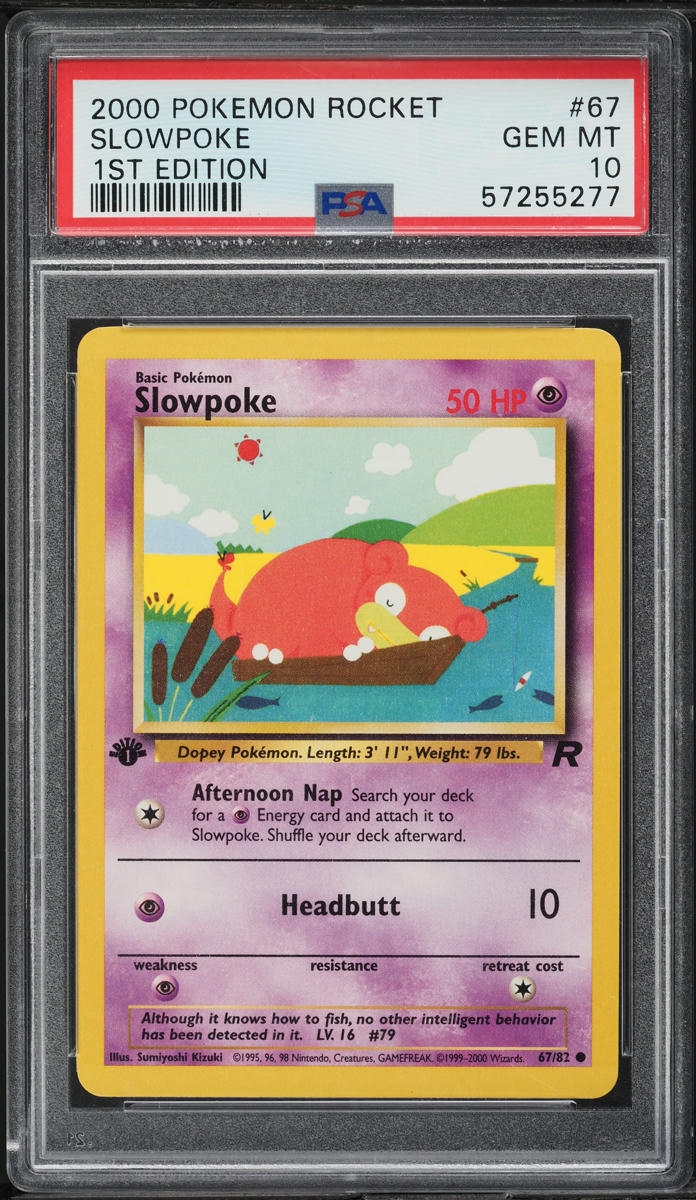 2000 Pokemon Team Rocket 1st Edition Slowpoke #67 PSA 10 GEM MINT