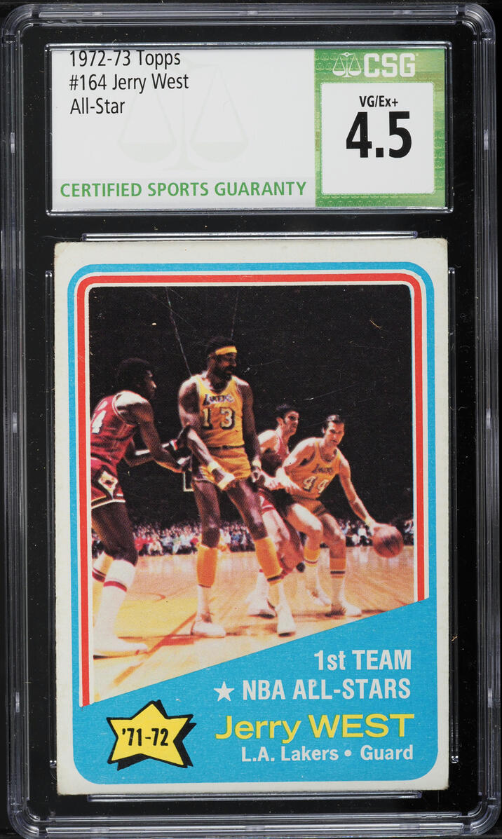1972 Topps Basketball Jerry West ALL-STAR #164 CSG 4.5 VGEX+