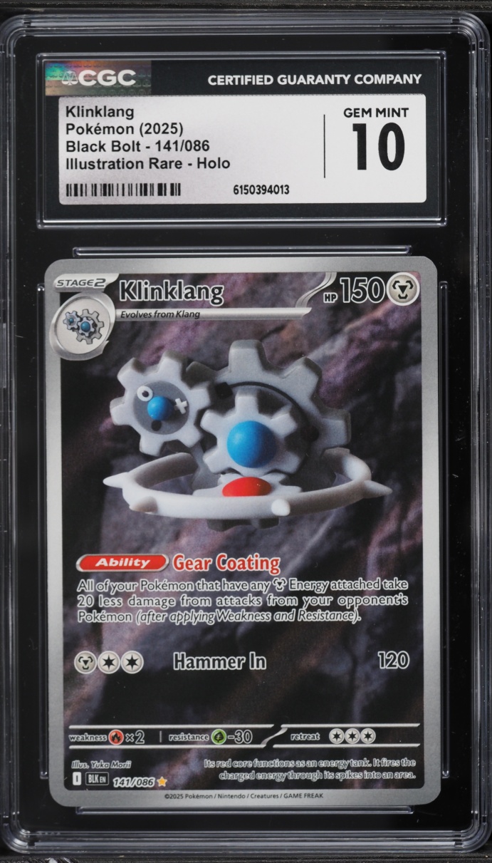2025 Pokemon Scarlet & Violet Black Bolt IR Klinklang #141 CGC 10 GEM MINT