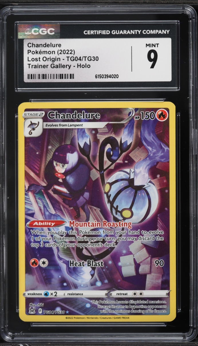 2022 Pokemon Sword & Shield Lost Origin CHR Chandelure #TG04 CGC 9 MINT