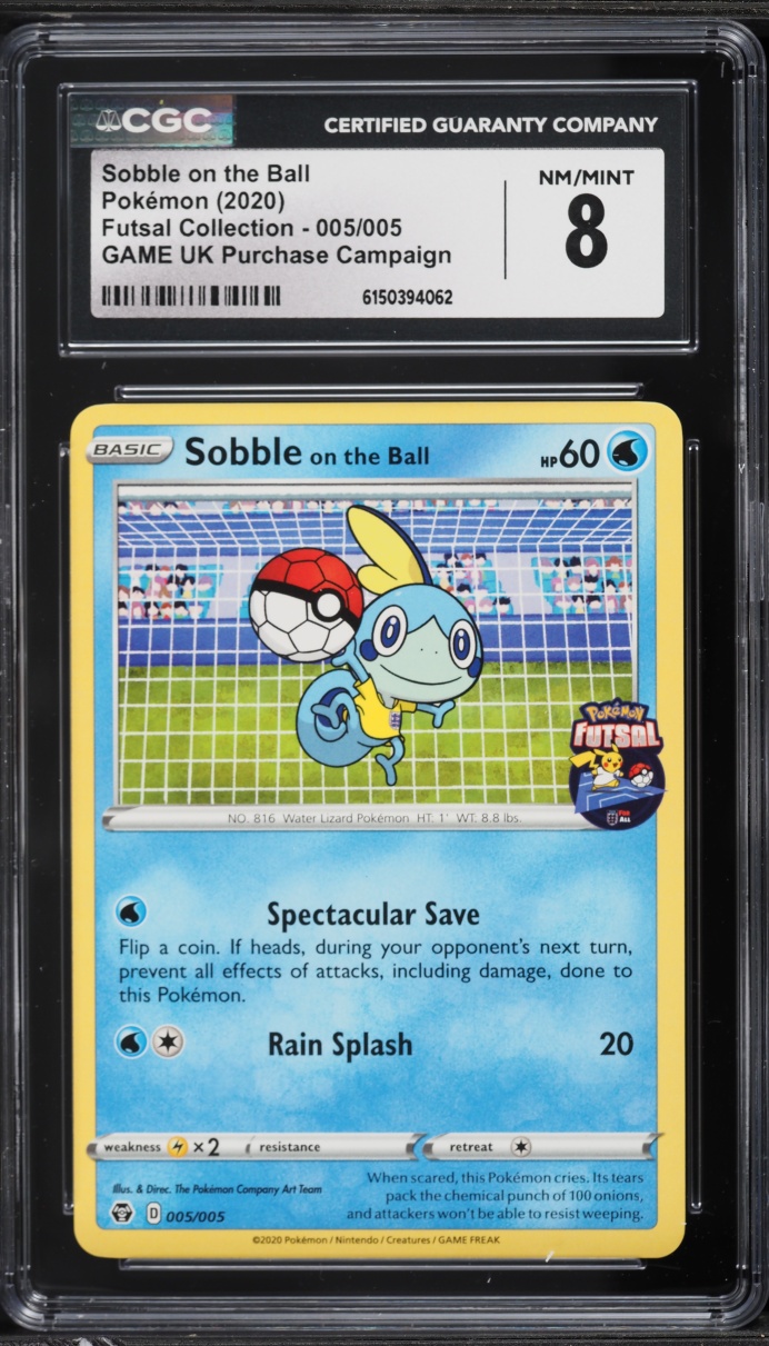 2020 Pokemon Sword & Shield Futsal Collection Sobble On The Ball #5 CGC 8 NM-MT
