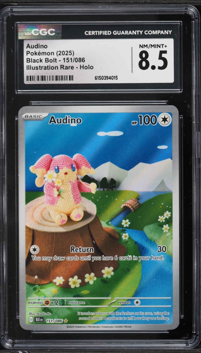 2025 Pokemon Scarlet & Violet Black Bolt IR Audino #151 CGC 8.5 NM-MT+