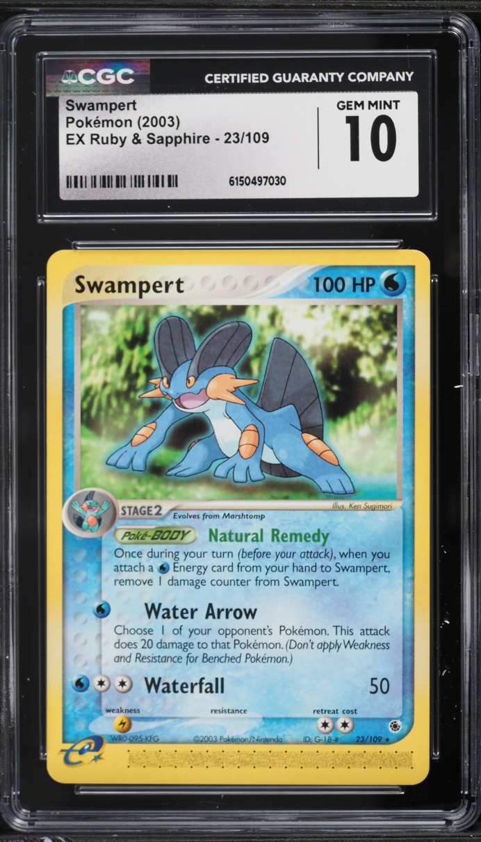 2003 Pokemon EX Ruby & Sapphire Swampert #23 CGC 10 GEM MINT