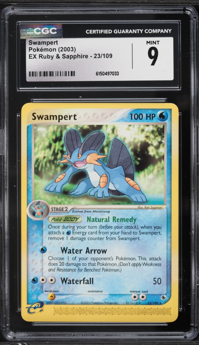 2003 Pokemon EX Ruby & Sapphire Swampert #23 CGC 9 MINT