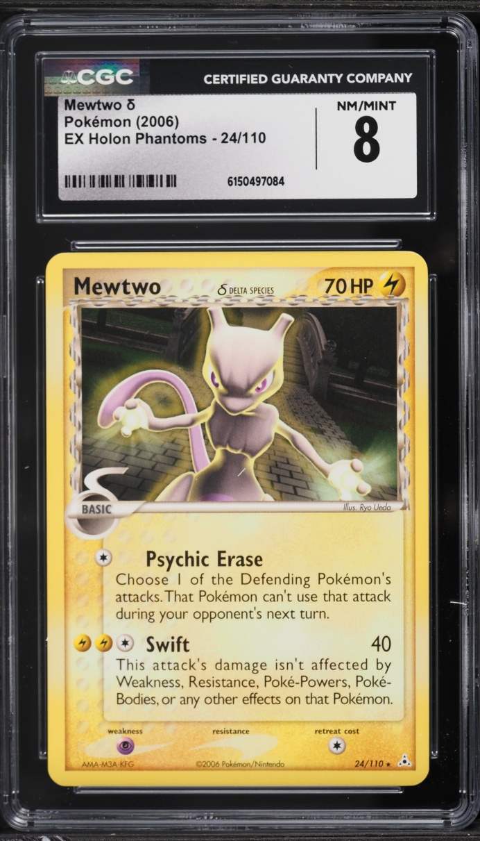 2006 Pokemon EX Holon Phantoms Mewtwo #24 CGC 8 NM-MT