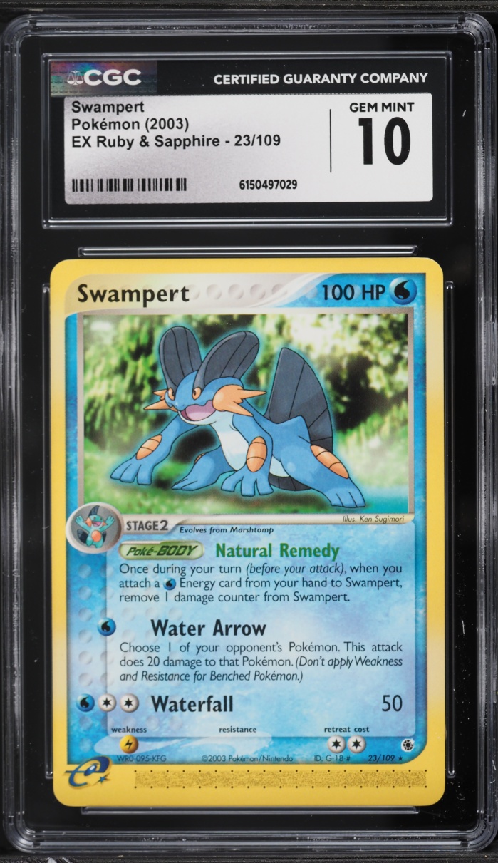 2003 Pokemon EX Ruby & Sapphire Swampert #23 CGC 10 GEM MINT