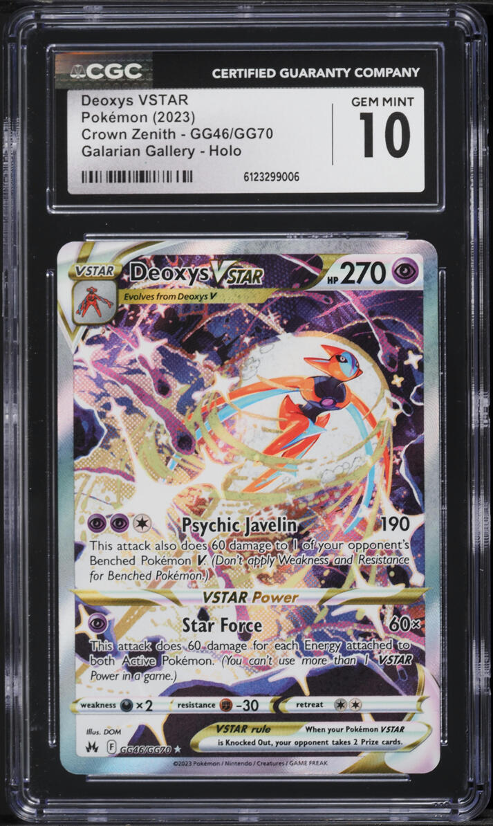 2023 Pokemon Sword & Shield Crown Zenith Alt Art Deoxys VSTAR #GG46 CGC 10 GEM MINT